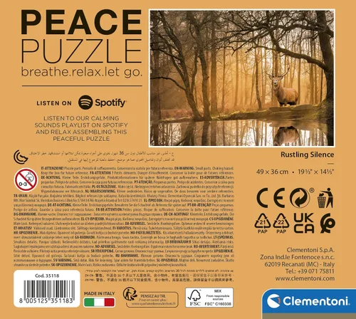 Miniatura 3 de Clementoni - 35118 - Peace Puzzle - Rustling Silence - Rompecabezas de 500 piezas, hecho en Italia, rompecabezas para adultos