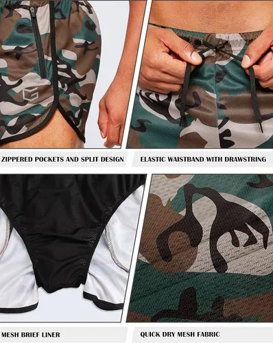 Miniatura 5 de G Gradual Pantalones cortos de correr para hombre de 3 pulgadas de secado rápido para gimnasio, pantalones cortos deportivos con bolsillos