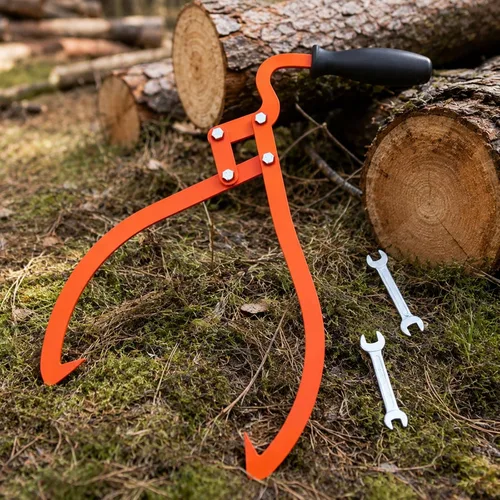 Miniatura 5 de Blulu 1 Pcs 16 Inch 2 Claw Log Tongs Logging Skidding Tongs with Non Slip Grip Stainless Steel Hand Log Grapple Lifter Handling, Dragging, Carrying
