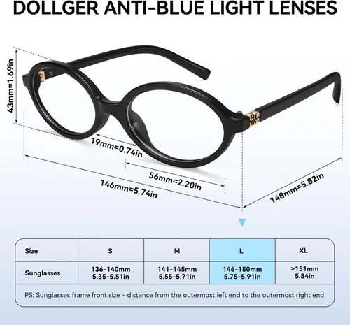 Miniatura 5 de Dollger Oval Blue Light Glasses for Women Men Fashion Retro 90s Small Frame Computer Glasses
