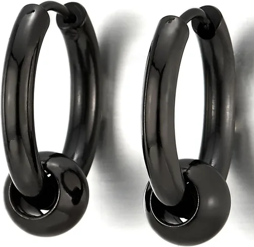 Miniatura 5 de Aretes de aro con bisagras de acero inoxidable para hombres y mujeres, 2 piezas