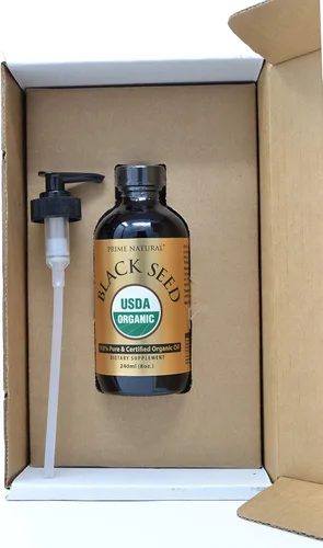 Miniatura 5 de PRIME NATURAL Aceite orgánico de semillas negras de 8 onzas Prensado en frío sin refinar alta timoquinona 1.7% certificado por USDA Origen turco