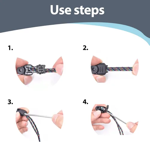 Miniatura 6 de 20 tapas de extremo de paracord con cremallera, extremos de cordón elástico, cuerdas elásticas para cordones, clips de tapón de plástico de repuesto