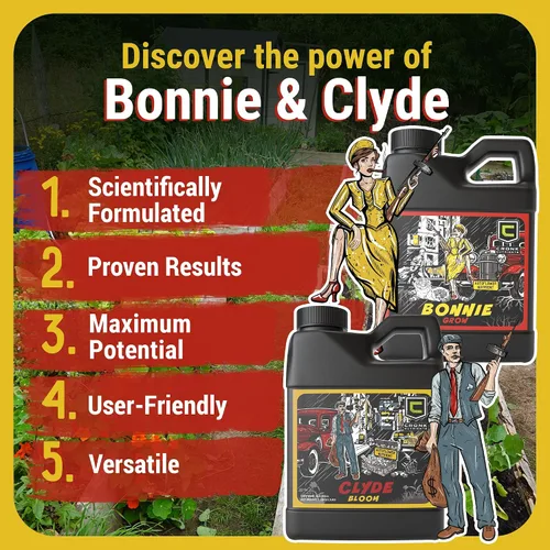 Miniatura 3 de Cronk Nutrients Bonnie & Clyde Autofloreciente Nutrients Bloom and Grow - Kit de nutrientes para plantas autoflorecientes que aumentan