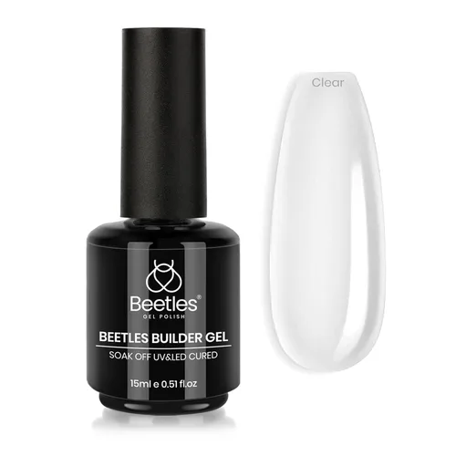 Beetles - Gel constructor para uñas, gel constructor transparente de 0.51 onzas, 8 en 1, fortalecedor, espesamiento, edificio instantáneo, apto para