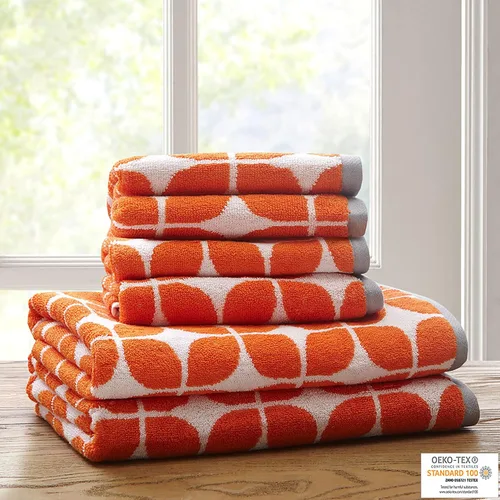 Miniatura 3 de Intelligent Design Lita - Juego de toallas de baño de algodón, jacquard altamente absorbentes, 6 piezas incluyen 2 toallas de baño y 4 toallas