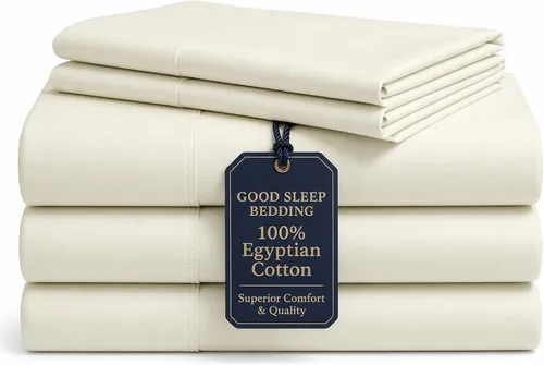 Good Sleep Bedding Juego de sábanas divididas tamaño King para cama ajustable, sábanas de lujo, algodón egipcio, juego de sábanas de 5 piezas de