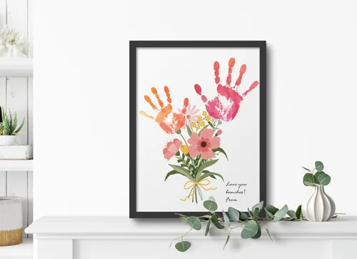 Miniatura 6 de TwoDays Kit de manualidades con estampado de ramo de flores, regalos únicos para mamá de hija o hijo para el día de la madre, cumpleaños, Navidad