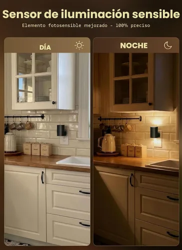 Miniatura 3 de Brightown Paquete de 2 luces nocturnas blancas enchufables a la pared, luz nocturna moderna con enchufe giratorio, sensor de atardecer a amanecer