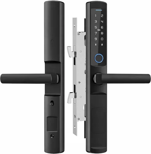 Zonixtec - Cerradura inteligente para puerta corrediza, huella dactilar y teclado digital, entrada sin llave, aplicación Tuya, tarjeta IC y llaves