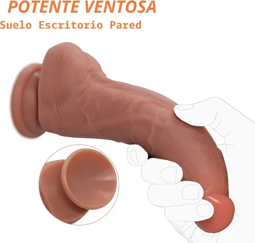 Miniatura 2 de Juguete sexual para mujeres, consolador de silicona realista de 7 pulgadas, material seguro para el cuerpo, fuerte ventosa, consolador anal ultra