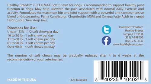 Miniatura 33 de Healthy Breeds Great Pyrenees Z-Flex Max - Masticables suaves para cadera y articulaciones, 50