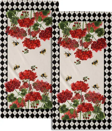Miniatura 35 de Giwawa Juego de 2 toallas de mano con diseño floral de cerezo, suaves y absorbentes, para baño, cocina, hotel, spa, decoración Flor de cerezo rosa