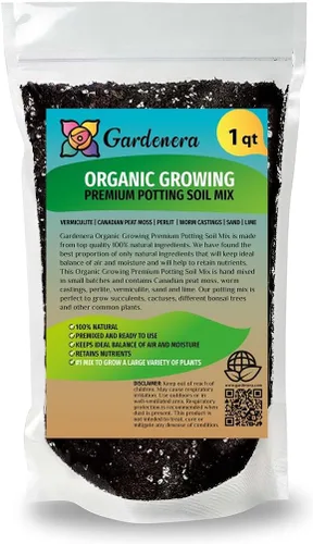 Gardenera Mezcla de cultivo orgánica: desbloquea el potencial de tus plantas con este medio de siembra superior, 1 cuarto de galón