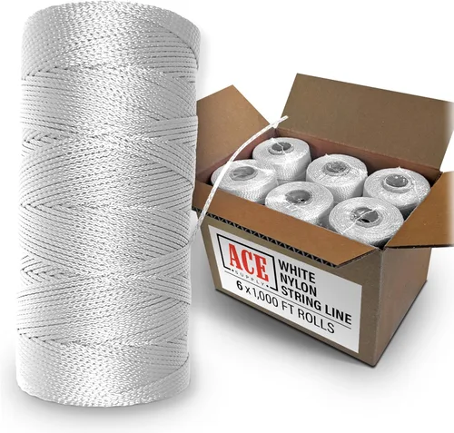 Miniatura 11 de Cuerda de hilo blanco brillante, #18, cuerda de nailon fuerte, 250 pies de longitud, cuerda blanca para jardinería, cordel de nailon para plantas