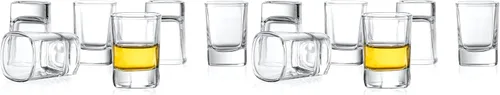 Miniatura 11 de JoyJolt Set de 6 vasos de trago corto de base pesada, vasos de tragos de 2 onzas