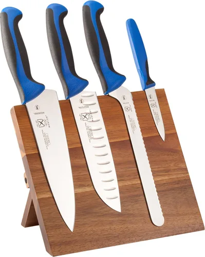 Miniatura 26 de Mercer Culinary Millennia Colors - Juego de 5 tableros magnéticos con asas amarillas, acacia
