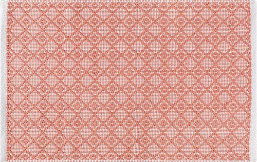 Miniatura 11 de Alfombra de algodón tejida con diamantes de 2 x 3 pies, color beige, antideslizante, decorativa, duradera, bohemia, ideal para entrada, cocina