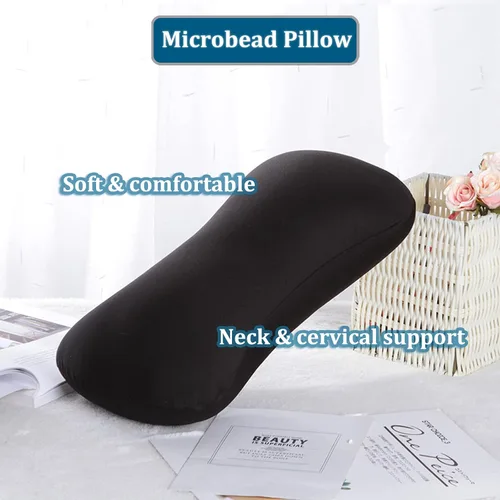Miniatura 2 de Almohada de cuello de microcuentas para apretar, almohada para reposacabezas de hueso y soporte cervical, cojín cómodo y suave de tubo universal