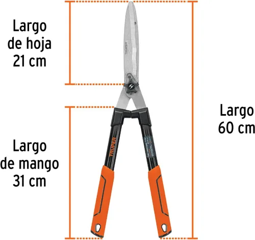 Miniatura 3 de TRUPER TE-19W - Tijeras de setos con mango de madera de hoja ondulada de 7 1/2 pulgadas con agarre de cojín