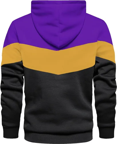 Miniatura 3 de Gesean Sudadera con capucha, de manga larga, para hombre, diseño de bloque de color, estilo informal, con bolsillo