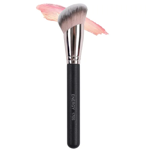 ENERGY Brocha de base angular - Gran brocha de maquillaje para base líquida, bronceador, colorete, crema, polvo, corrector y mezcla de contorno