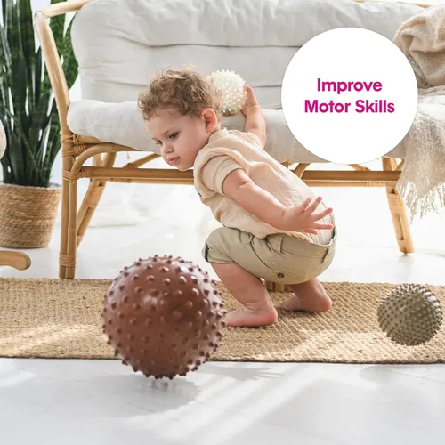 Miniatura 5 de Edushape Pelota sensorial original, bola de bebé de 7 pulgadas para el desarrollo de habilidades motoras gruesas en niños de 6 meses en adelante