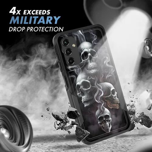 Miniatura 5 de Funda para Galaxy A14 5G, resistente de doble capa híbrida de policarbonato duro, goma suave, a prueba de golpes, funda protectora resistente