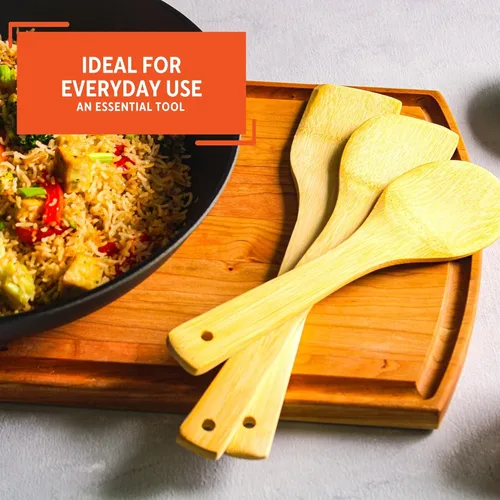Miniatura 6 de IMUSA USA Cookware - Juego de cucharas (3 piezas, bambú)
