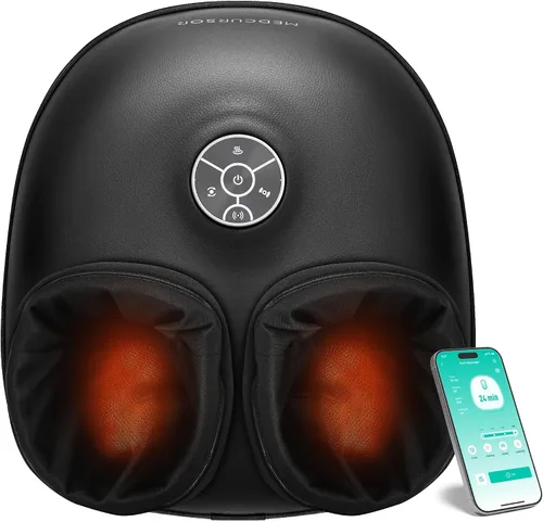 Medcursor Masajeador de pies con calor - Máquina de amasado profundo Shiatsu mejorada 2026, intensidad de compresión de aire múltiple, control