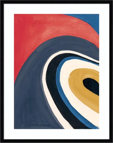 Miniatura 6 de Amanti Art Framed Wall Art Print 21x17 In the Groove I Retro by Danhui Nai, Abstract Wall Art, Modern Contemporary Decor, Small Poster Painting