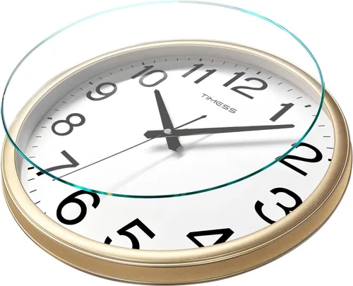 Miniatura 3 de Reloj de pared, esfera grande de 11 pulgadas sin tic-tac silencioso operado por batería analógico de calidad, movimiento ultra silencioso de cuarzo