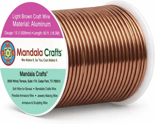 Miniatura 200 de Mandala Crafts - Alambre de aluminio anodizado de 8 calibre para hacer joyas - 9.75 m de alambre flexible negro colorido - Flexible para bonsái