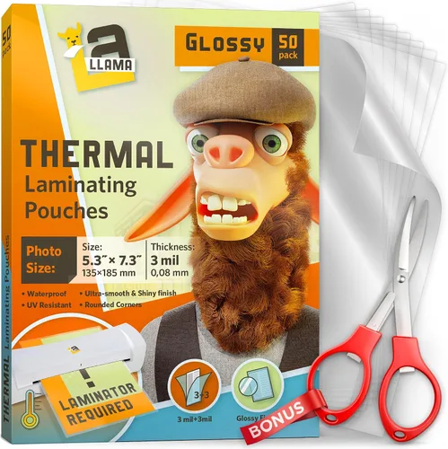 Miniatura 11 de Bolsas de laminación térmica, 4.3 x 6.3 pulgadas, 3 mil de grosor, paquete de 50, adecuadas para hojas de laminado de tamaño de imagen de 4 x 6