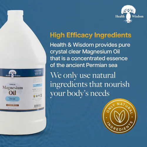 Miniatura 3 de Health & Wisdom Aceite de magnesio puro, alivio tópico muscular y articular, magnesio natural y puro grado USP extra fuerte – absorción mejorada