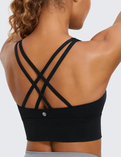 Miniatura 5 de CRZ YOGA Naked Feeling - Brasier deportivo con tirantes delgados para mujer, de impacto medio, cruzado, para yoga, con relleno, para entrenamiento