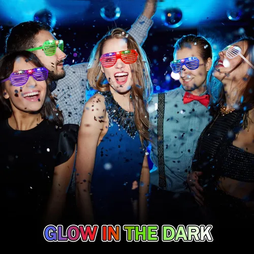 Miniatura 4 de 62 piezas de luz LED para fiesta, 12 lentes brillantes con 50 varillas brillantes, collares, pulseras con luz a granel, juguetes para Navidad