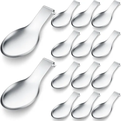 Miniatura 19 de Nuanchu 6 piezas de soporte de cuchara de acero inoxidable, espátula, cucharón para estufa, resistente, soporte de espátula para encimera, apto