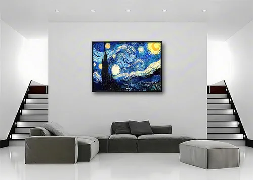 Miniatura 4 de NIHO-JIUMA Van Gogh Noche Estrellada, kits de pintura de diamante 5D, arte de diamante de taladro completo DIY, regalo para adultos y adolescentes