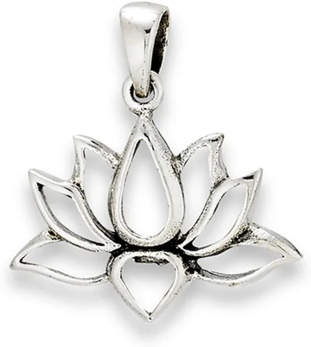 Colgante de loto de flor de plata de ley .925 símbolo fuerza Om paz transformación encanto, Plata esterlina, No es una piedra preciosa