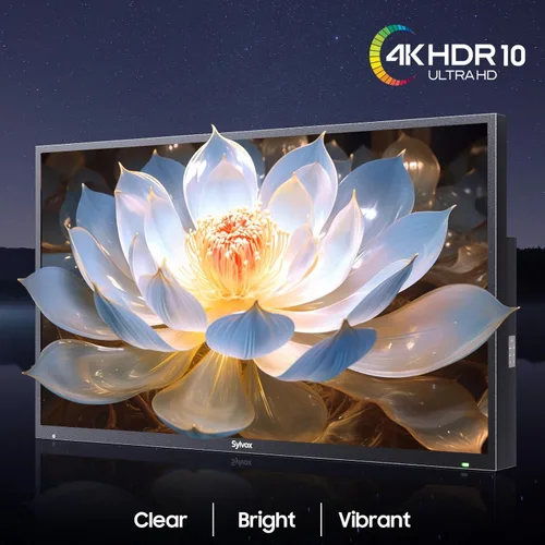 Miniatura 2 de SYLVOX Televisión para exteriores con soporte rodante y barra de sonido, Smart TV 4K de 55 pulgadas, resistente a la intemperie e impermeable IP56