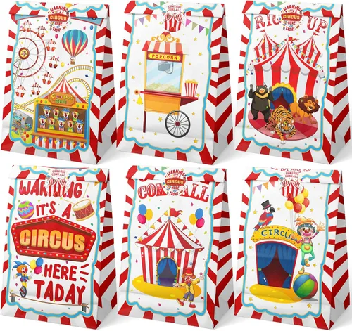 Miniatura 10 de Bolsas de Recuerdos de Fiesta de Camión de Bomberos de Acuarela - 24 Piezas Bolsas de Dulces de Fiesta de Camión de Bomberos con Calcomanías