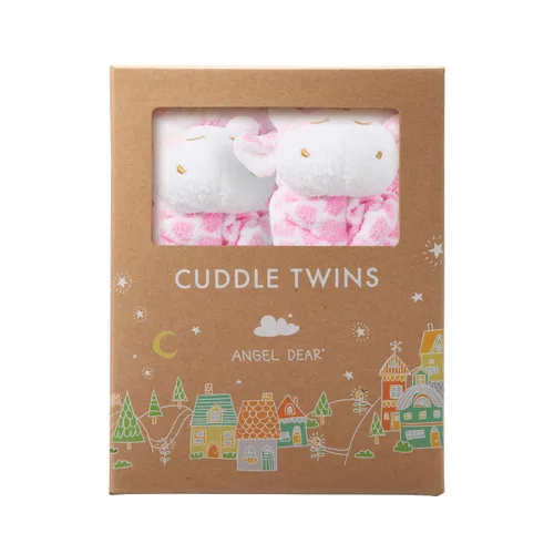 Miniatura 4 de Set de muñecos para abrazar Angel Dear, Cuddle Twins., Cordero rosado