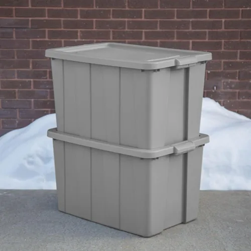 Miniatura 5 de Sterilite Tuff1 - Contenedor de plástico apilable de 30 galones con tapa, resistente a la temperatura y a los impactos, para sótano, garaje, ático