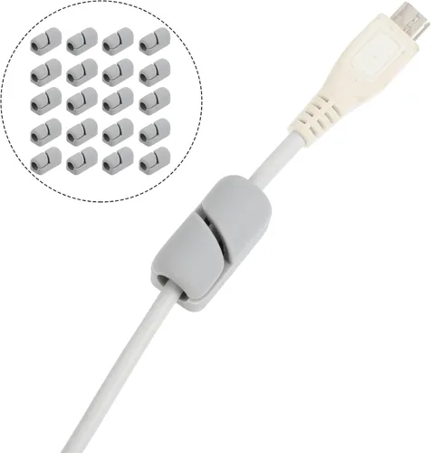 Miniatura 6 de Organizador de clips de cable, 20 unidades, autoadhesivos, gestión de cables, abrazaderas fijas para coche, oficina, hogar, escritorio, TV