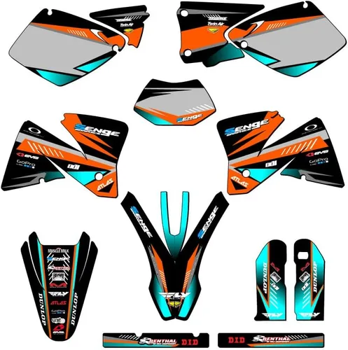 Miniatura 9 de Kit de base gráfica EXC Surge Black Senge 2001-2002 compatible con KTM