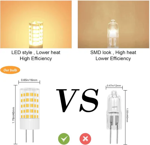 Miniatura 5 de Bombillas LED G4 AC/DC12V 4W (equivalente a halógeno de 40 W 30 W) blanco cálido 3000 K 400 LM, bombilla base G4 JC T3 bi-pin para iluminación