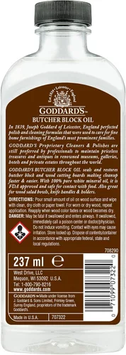 Miniatura 7 de Goddard's Aceite de bloque de carnicero, aceite mineral de grado alimenticio para tabla de cortar madera, limpia e hidrata utensilios de cocina