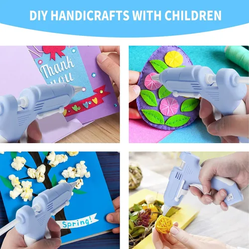 Miniatura 7 de Pistola de pegamento caliente inalámbrica, kit de pistola de pegamento de precalentamiento rápido recargable con 20 barras de pegamento blanco