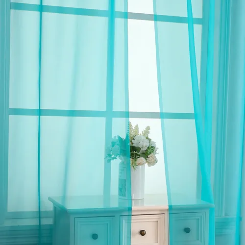 Miniatura 58 de OVZME Cortinas traslúcidas, ligeras, suaves, para estudio, sala de estar y dormitorio, juego de 2 paneles, 42 pulgadas de ancho x 84 pulgadas